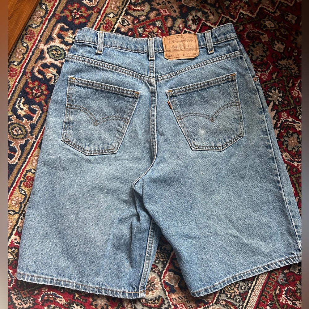 Levi 565 Relaxed Fit Orange Tab Denim Shorts